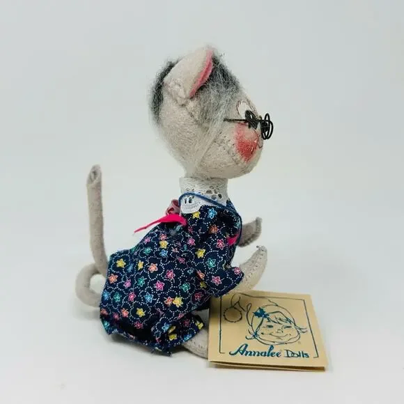 Vintage Annalee Granny Grandma Mouse Doll Plush w/ Glasses Mobilitee Collectible - Picture 3 of 11